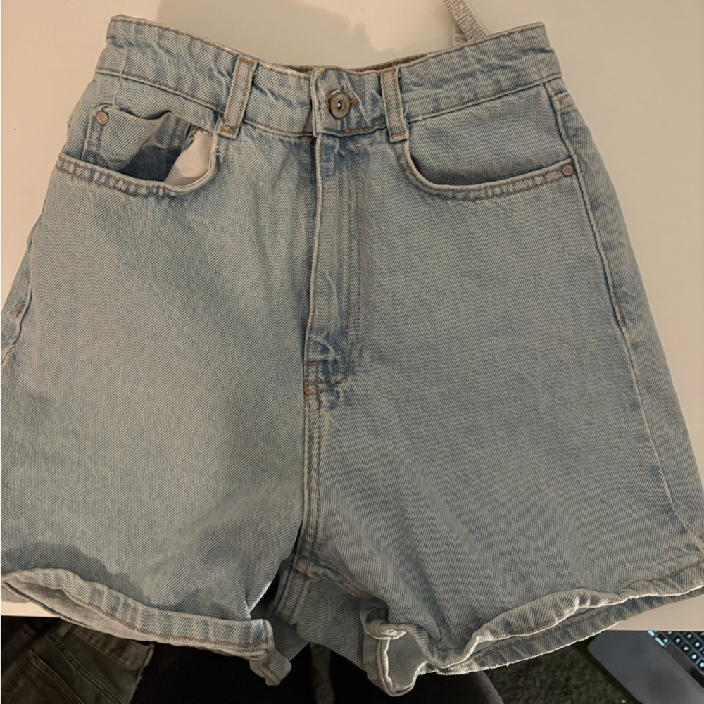 Zara Sky Blue Denim Shorts